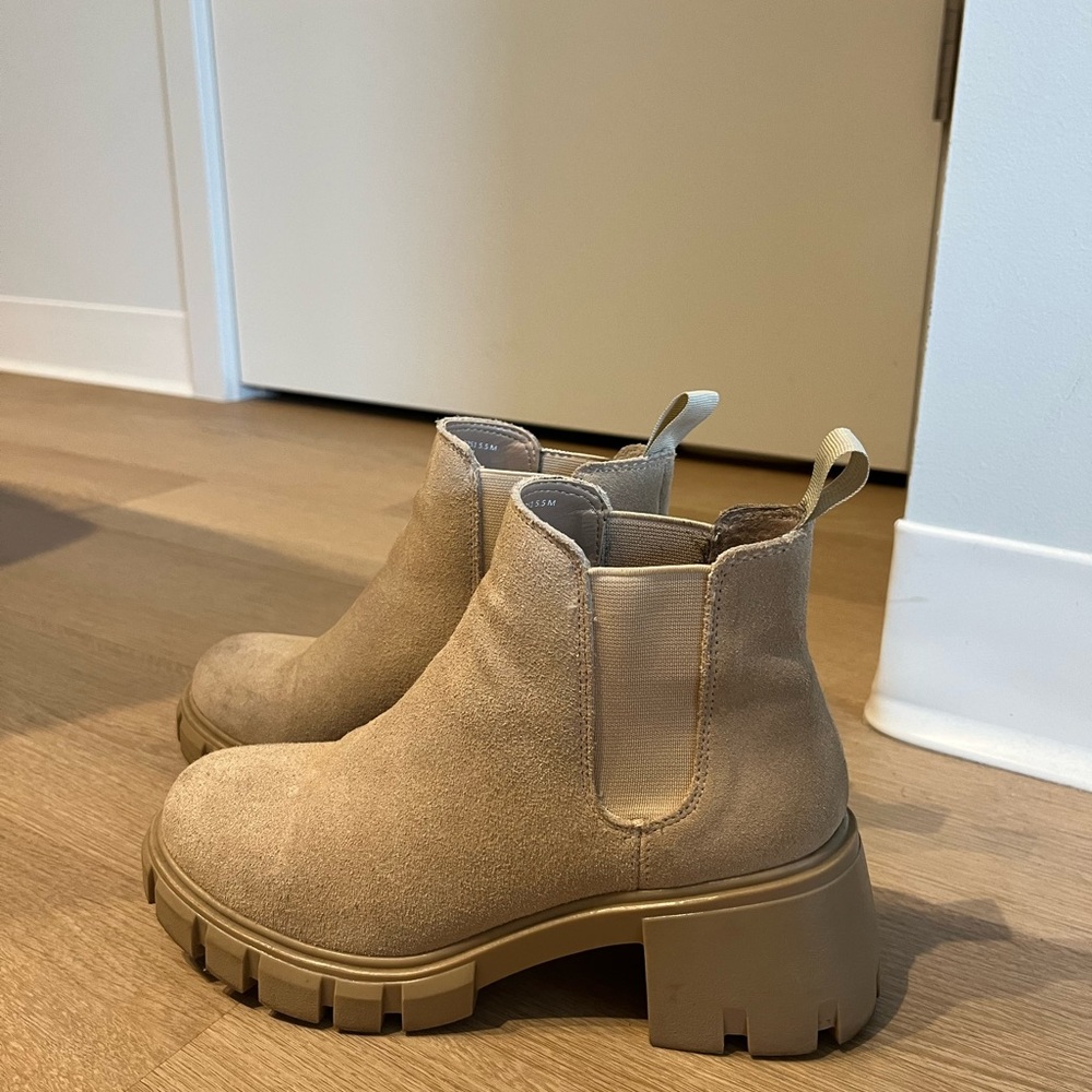 Beige Suede Ankle Boots, Steve Madden Howler